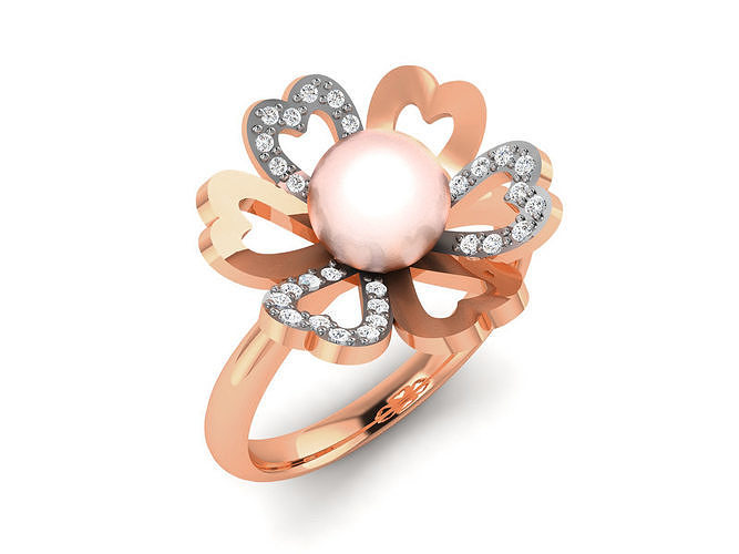 Women Pearl Ring 3dm render details 3D print model