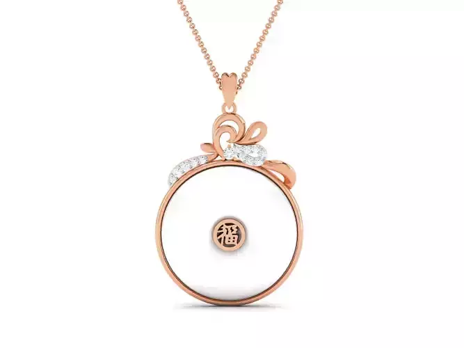 Women pearl pendant 3dm render detail