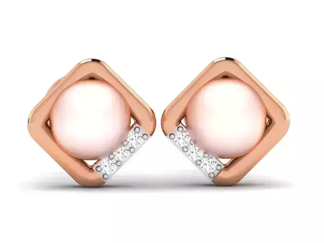 Pearl High Jewelry Diamond Earrings 3dm renders details