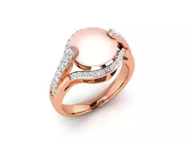 Women Pearl Ring 3dm render details