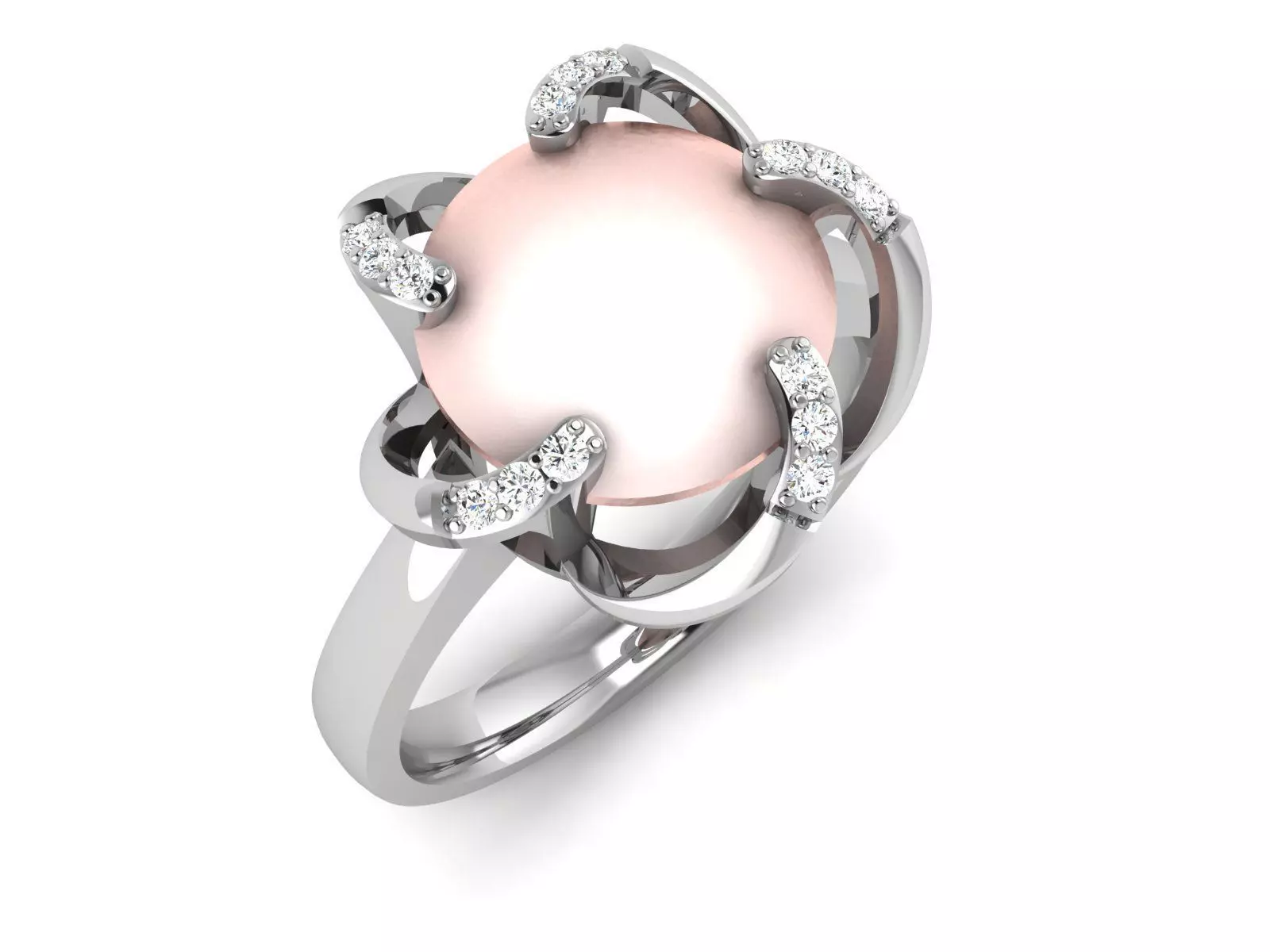 Women Pearl Ring 3dm render details 3D print model_0