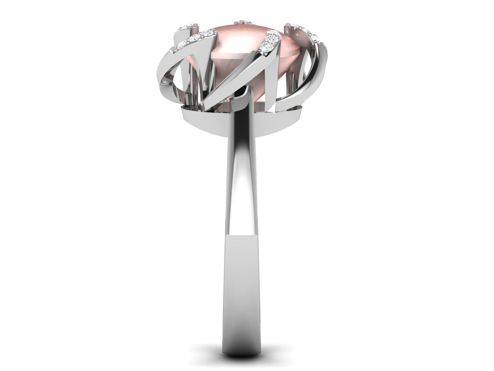 Women Pearl Ring 3dm render details 3D print model_4