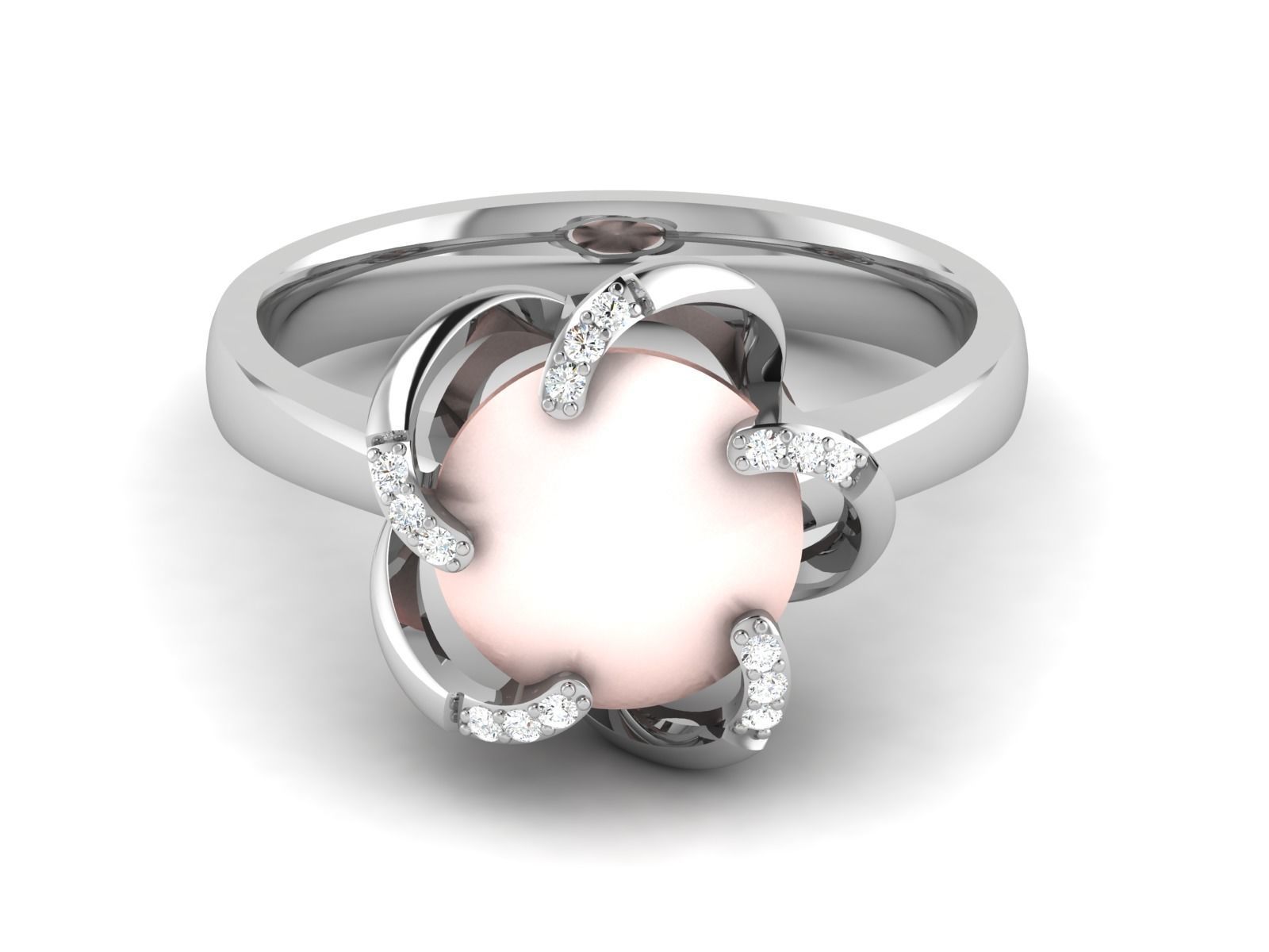 Women Pearl Ring 3dm render details 3D print model_7