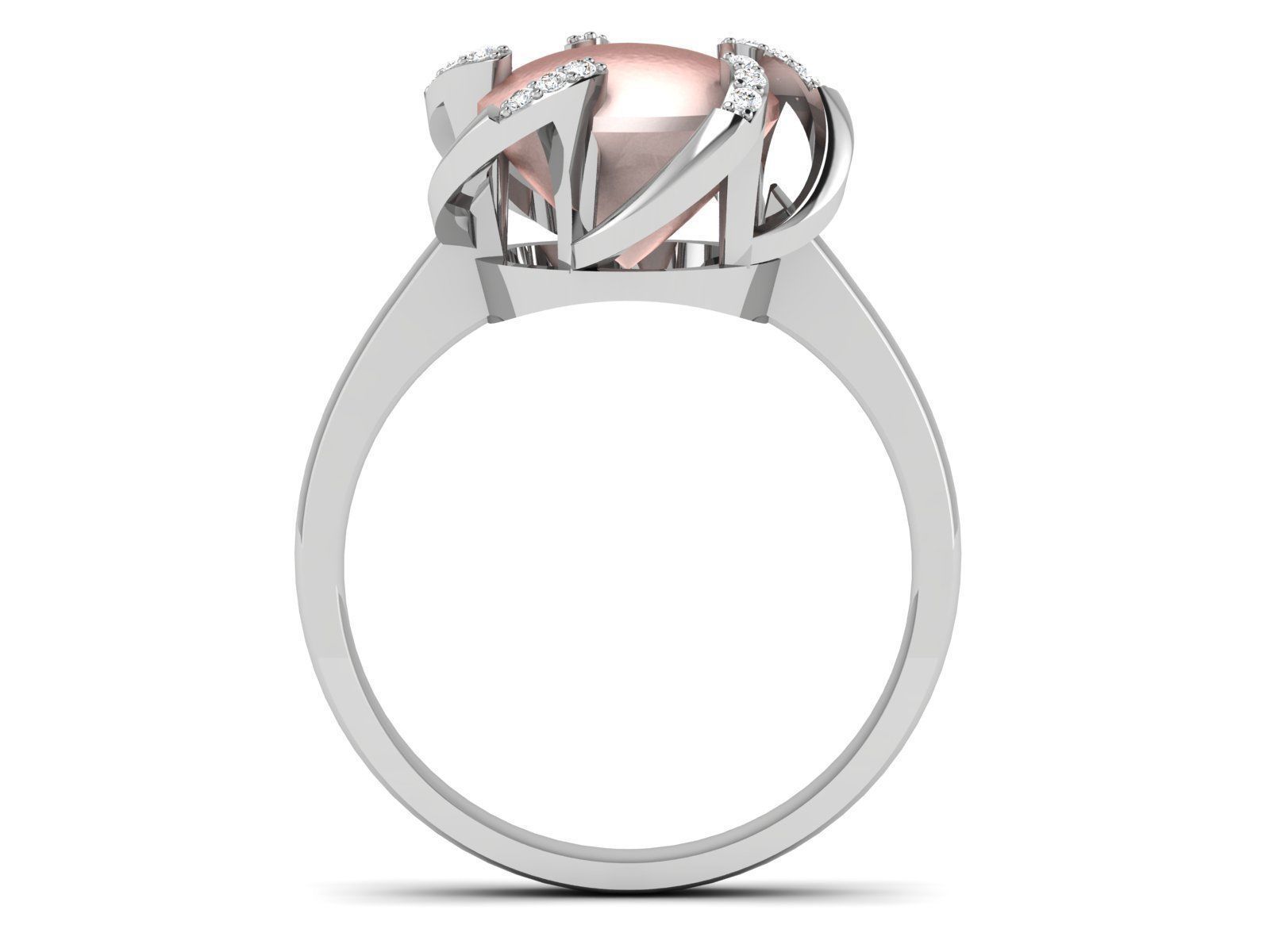 Women Pearl Ring 3dm render details 3D print model_2