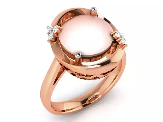 Women Pearl Ring 3dm render details