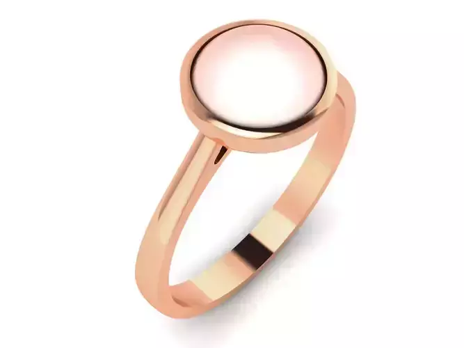 Women Pearl Ring 3dm render details