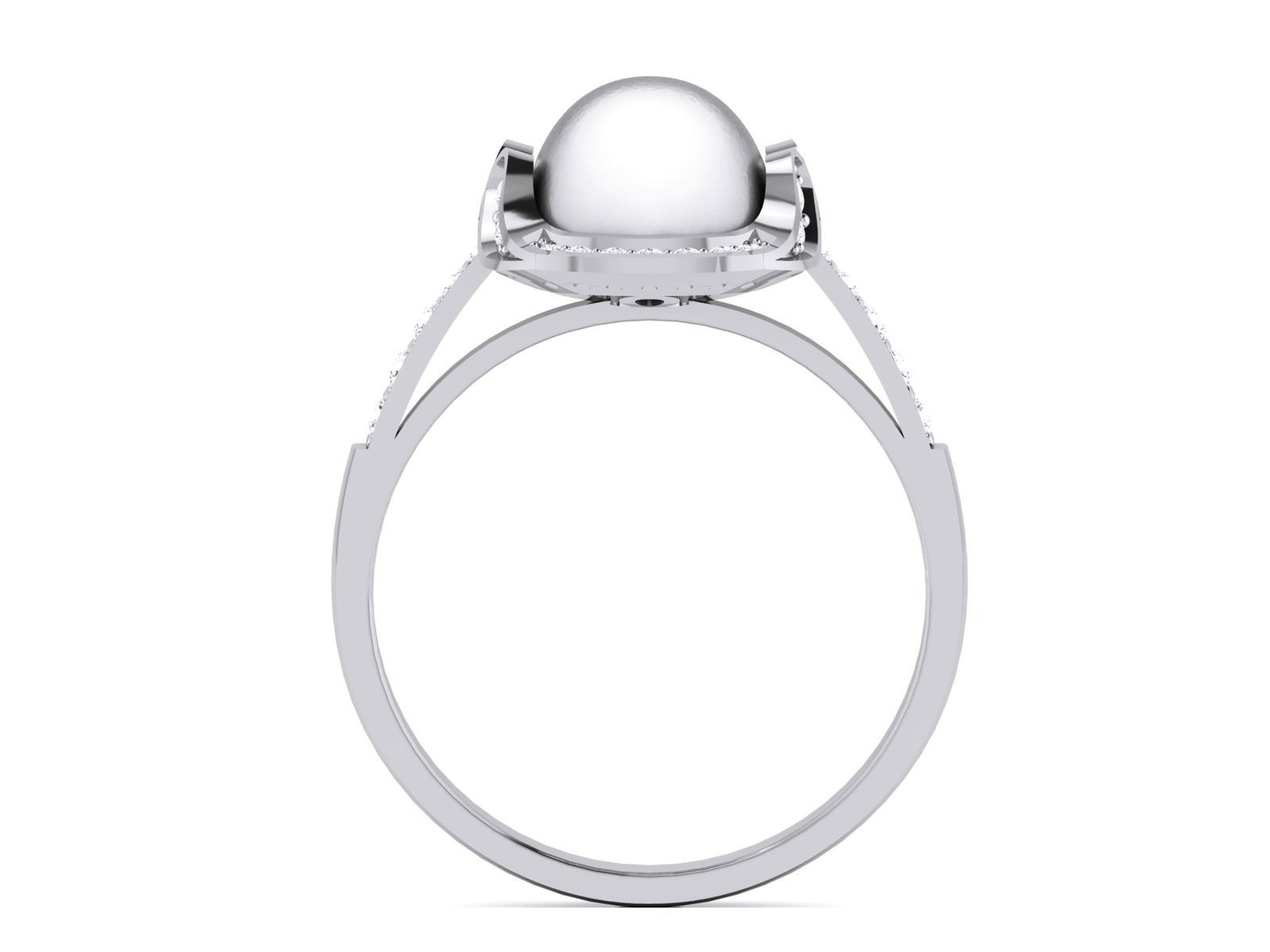 Women Pearl Ring 3dm render details 3D print model_10