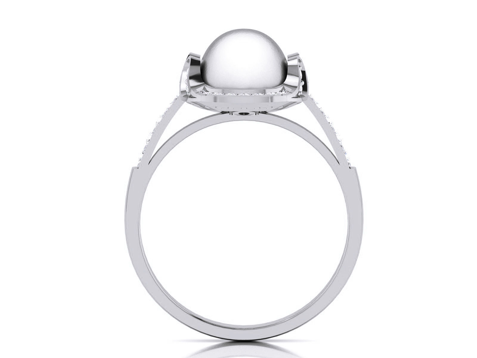 Women Pearl Ring 3dm render details 3D print model_8