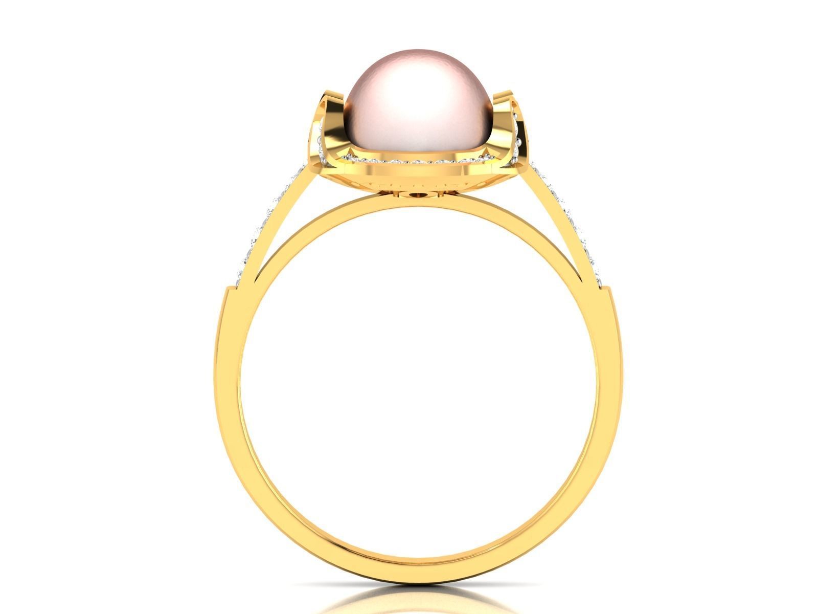 Women Pearl Ring 3dm render details 3D print model_9