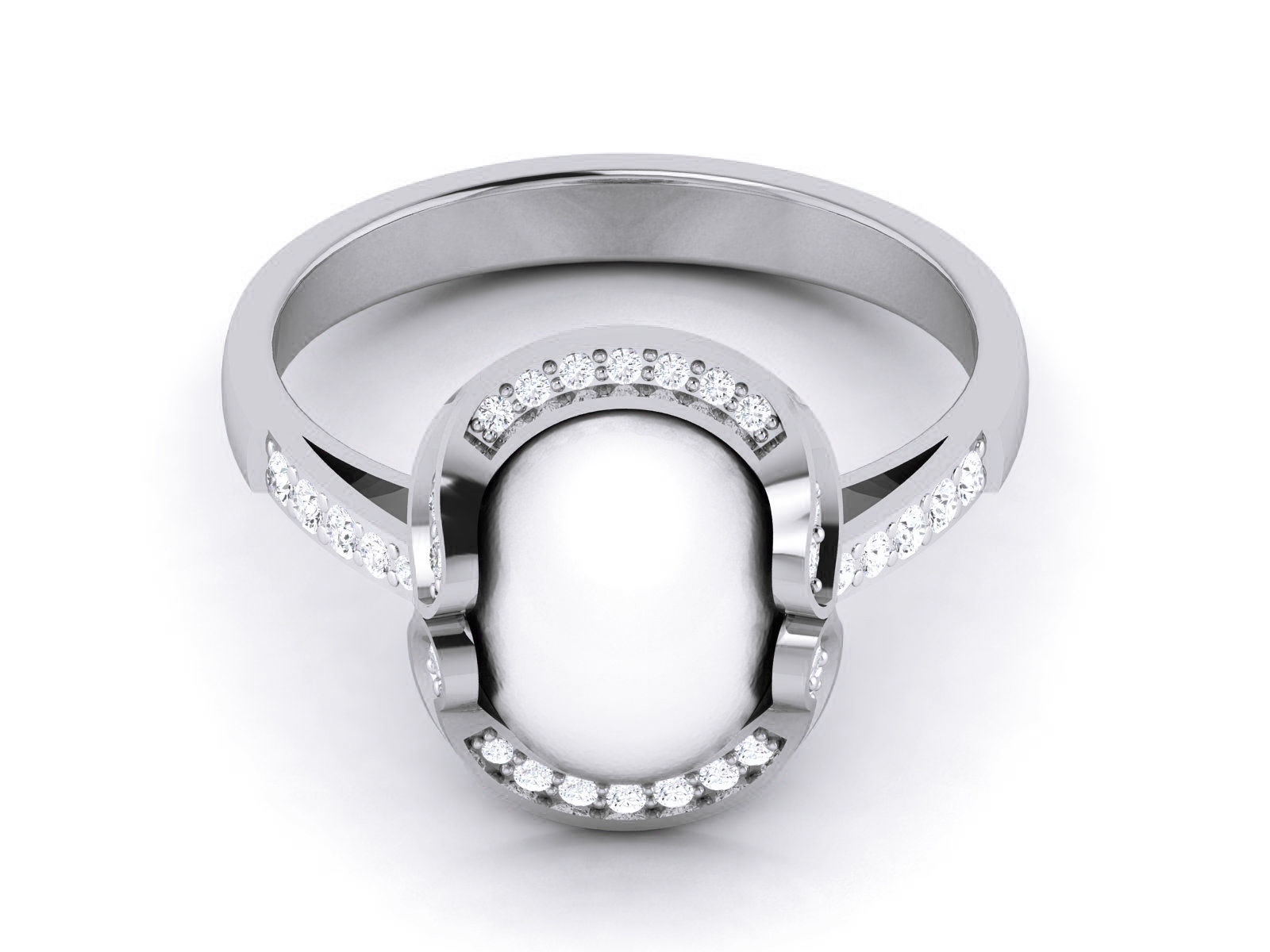 Women Pearl Ring 3dm render details 3D print model_19