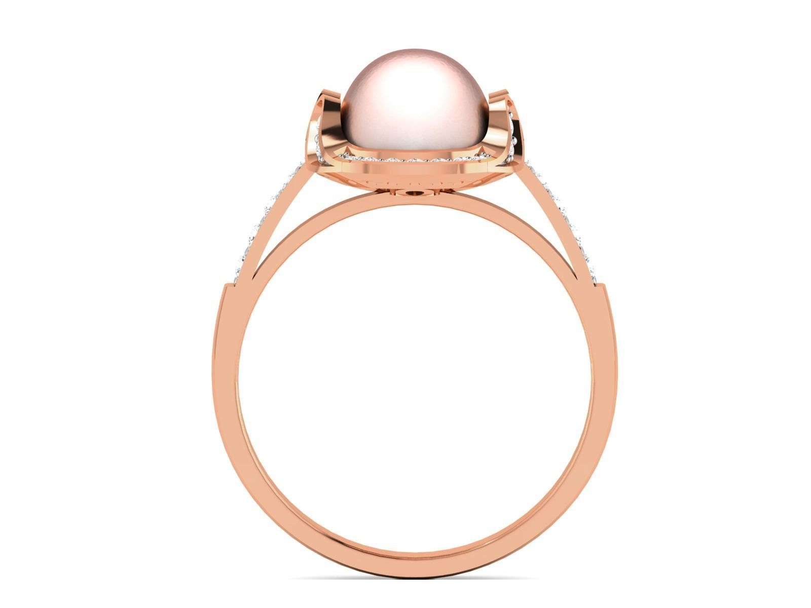 Women Pearl Ring 3dm render details 3D print model_11
