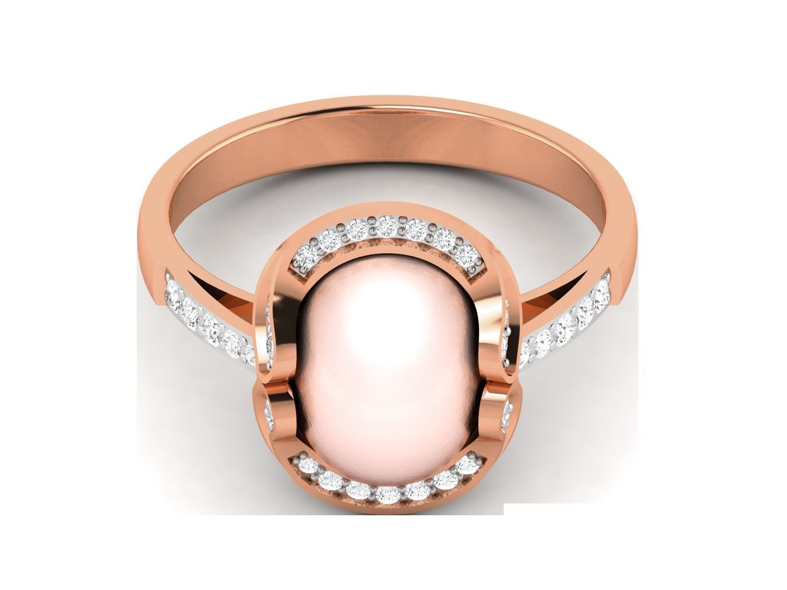 Women Pearl Ring 3dm render details 3D print model_21