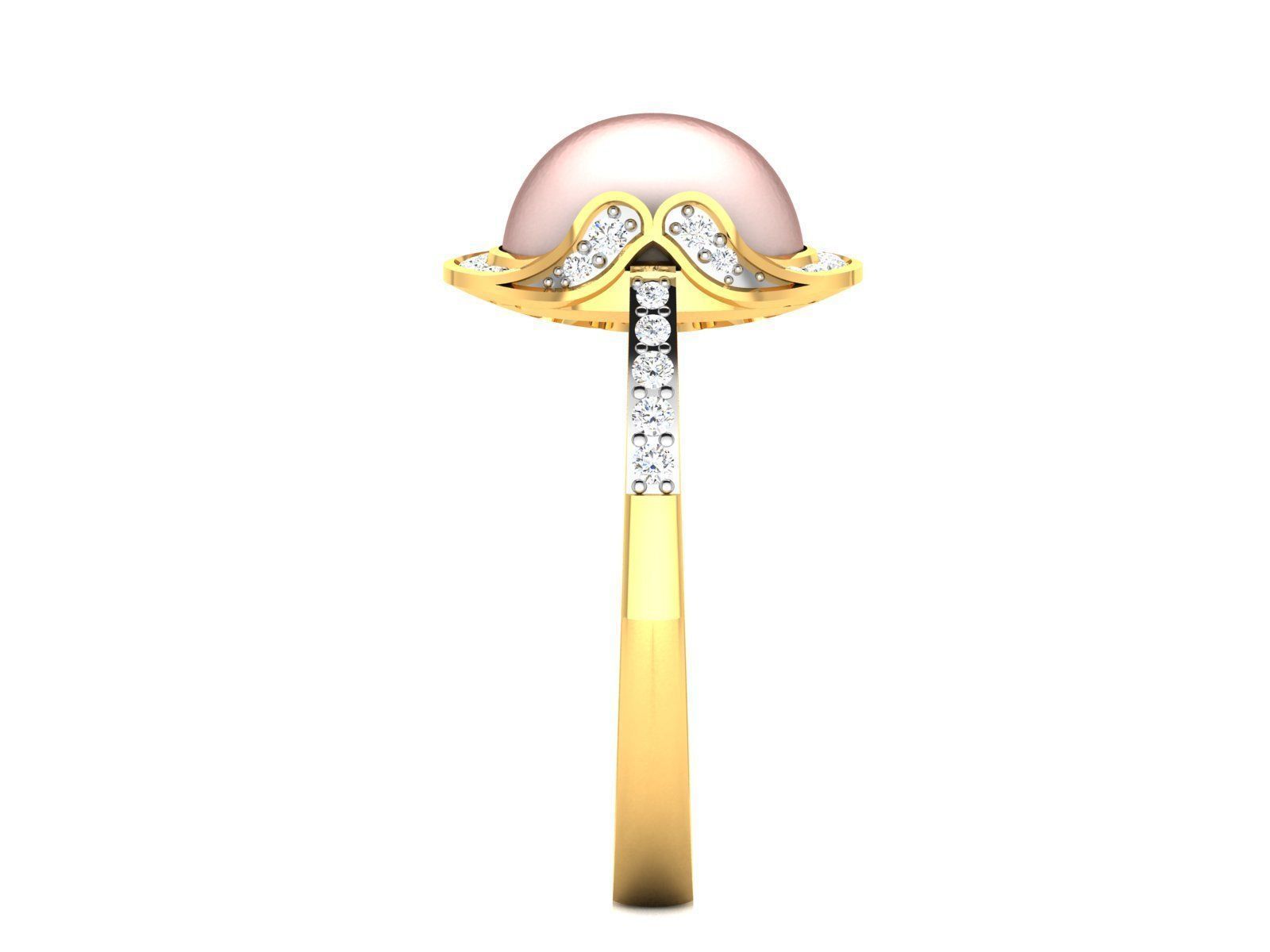 Women Pearl Ring 3dm render details 3D print model_12