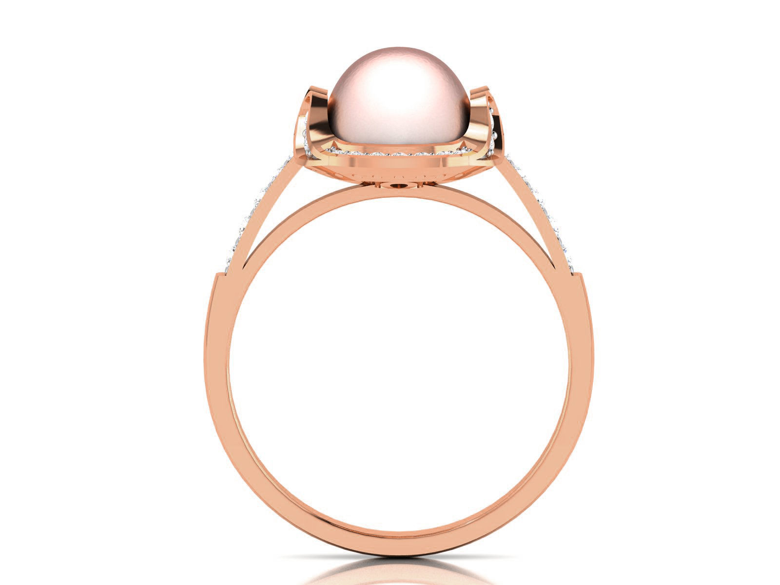 Women Pearl Ring 3dm render details 3D print model_7