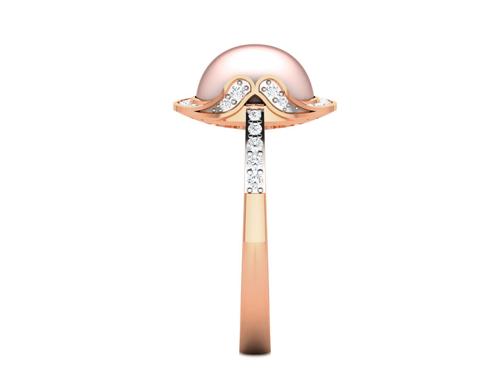 Women Pearl Ring 3dm render details 3D print model_13