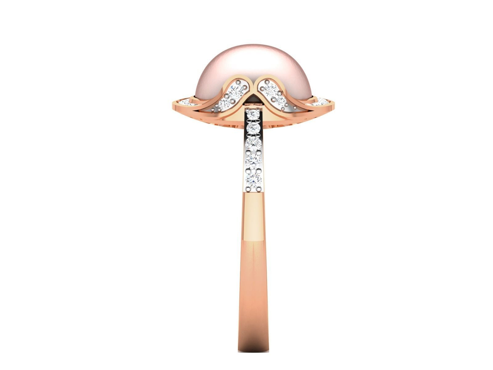 Women Pearl Ring 3dm render details 3D print model_17