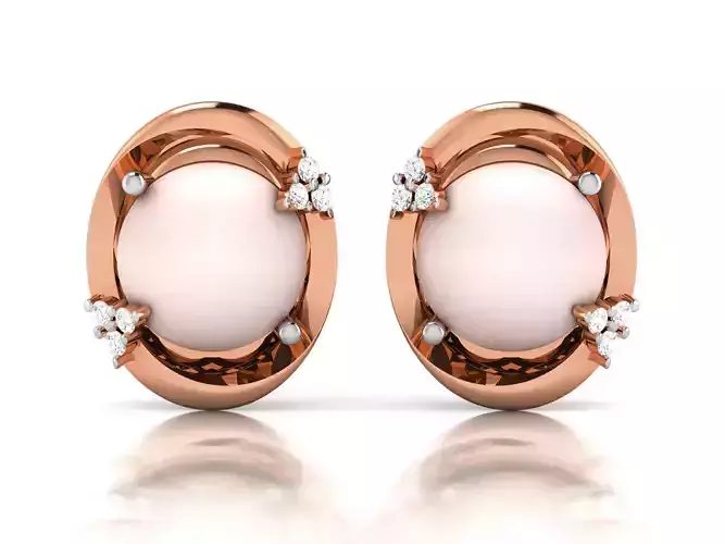 Pearl High Jewelry Diamond Earrings 3dm renders details