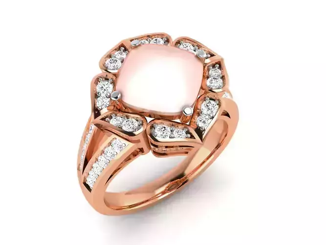 Women Pearl Ring 3dm render details