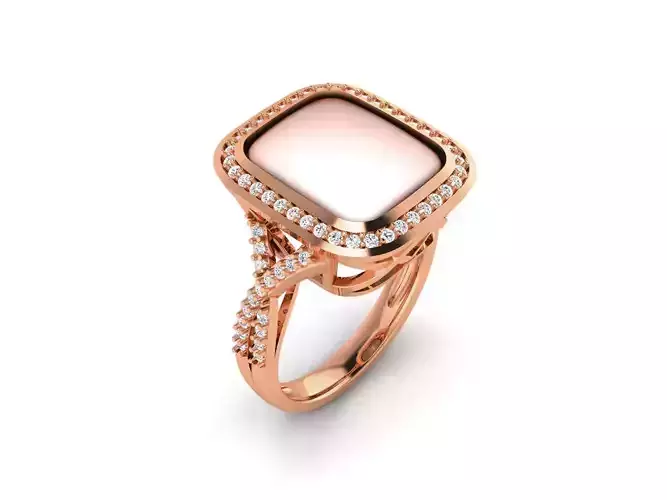 Women Pearl Ring 3dm render details