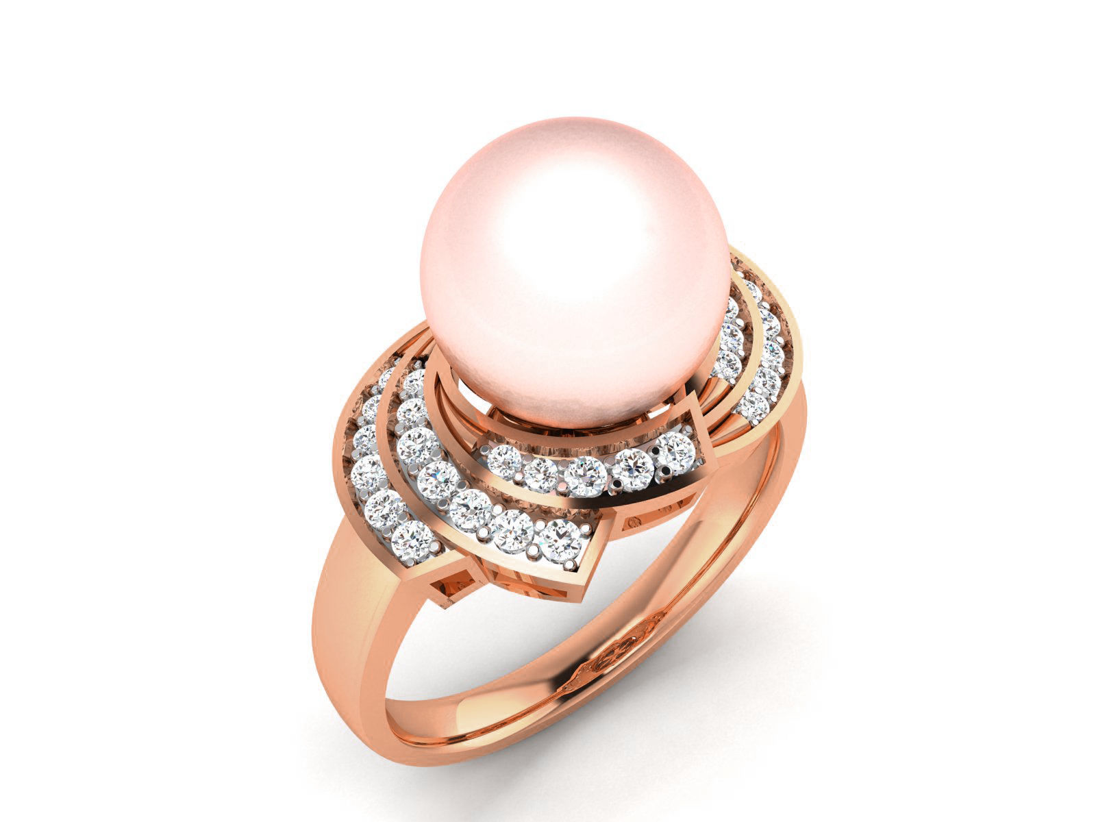 Women Pearl Ring 3dm render details 3D print model_20