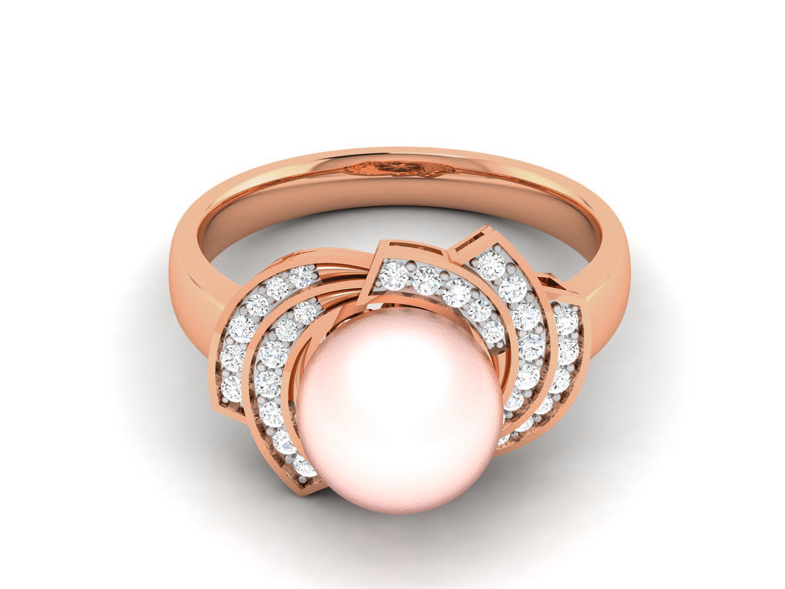Women Pearl Ring 3dm render details 3D print model_37