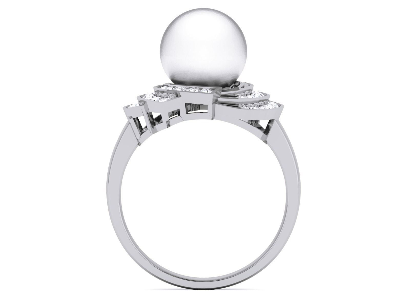 Women Pearl Ring 3dm render details 3D print model_28