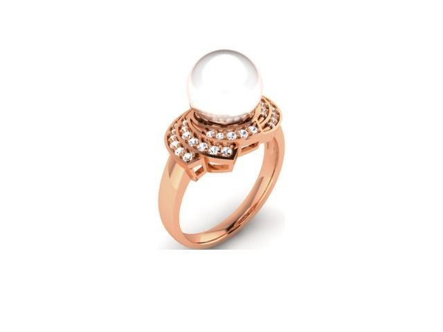 Women Pearl Ring 3dm render details 3D print model_5
