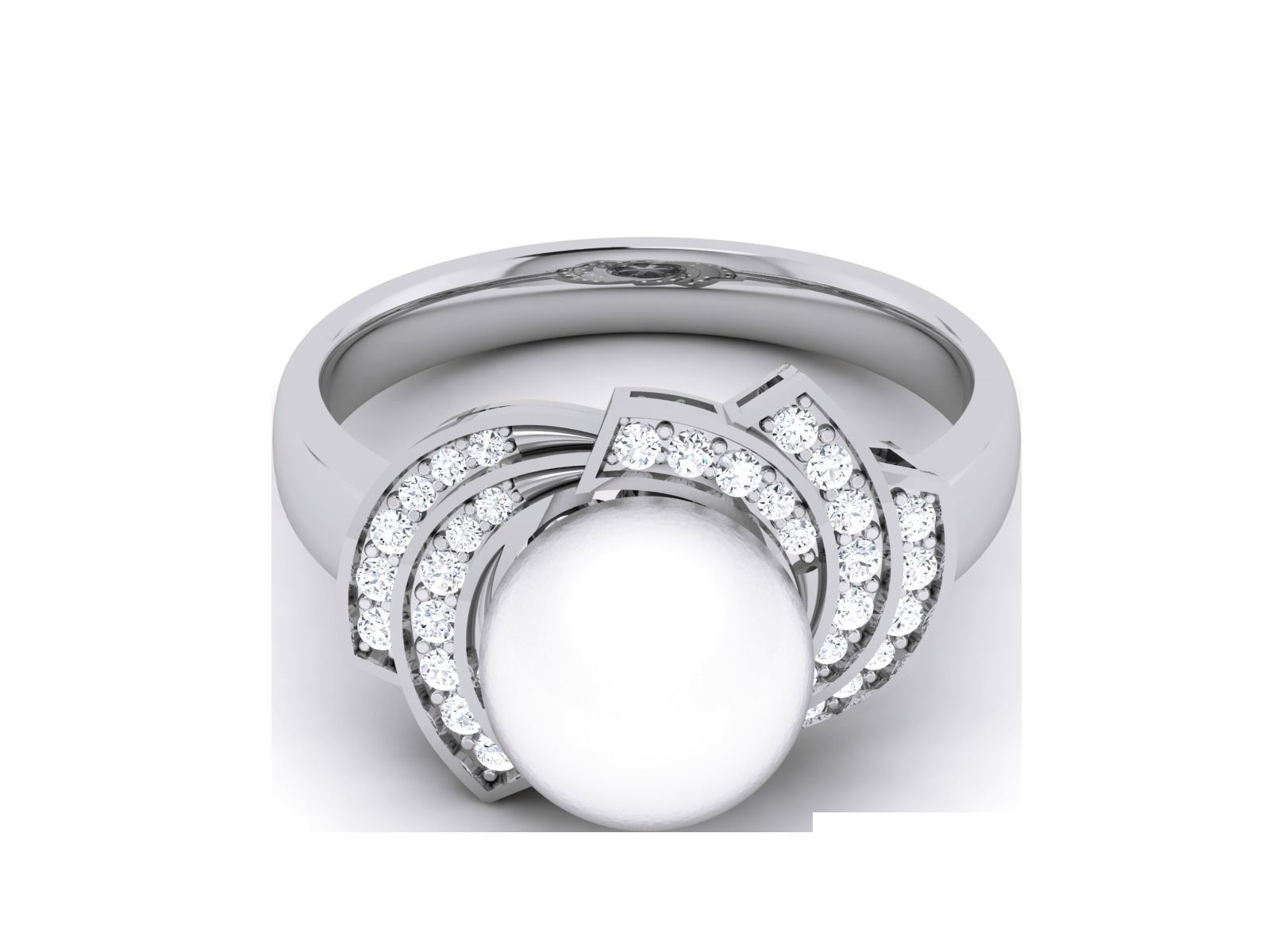 Women Pearl Ring 3dm render details 3D print model_39