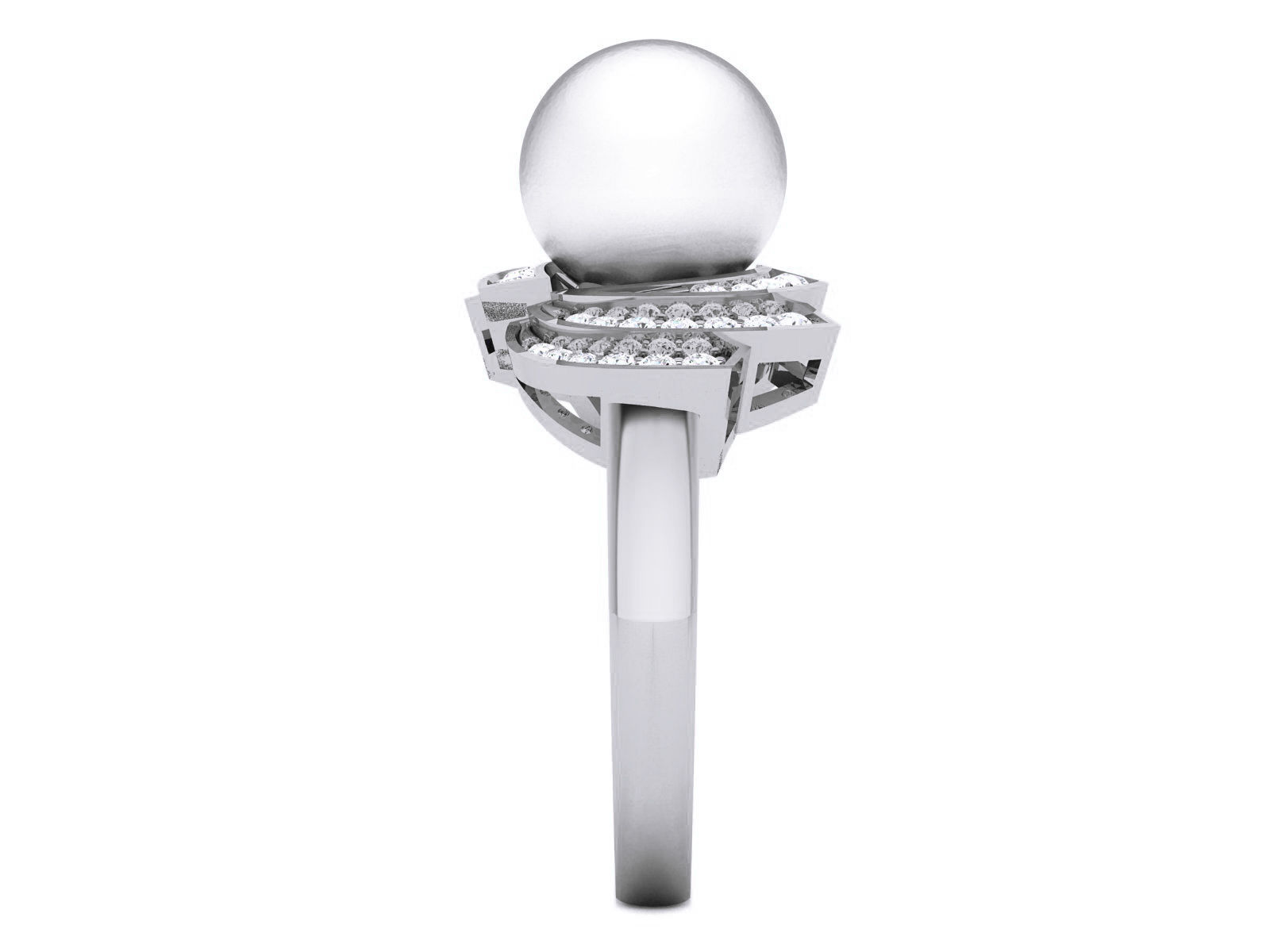 Women Pearl Ring 3dm render details 3D print model_30