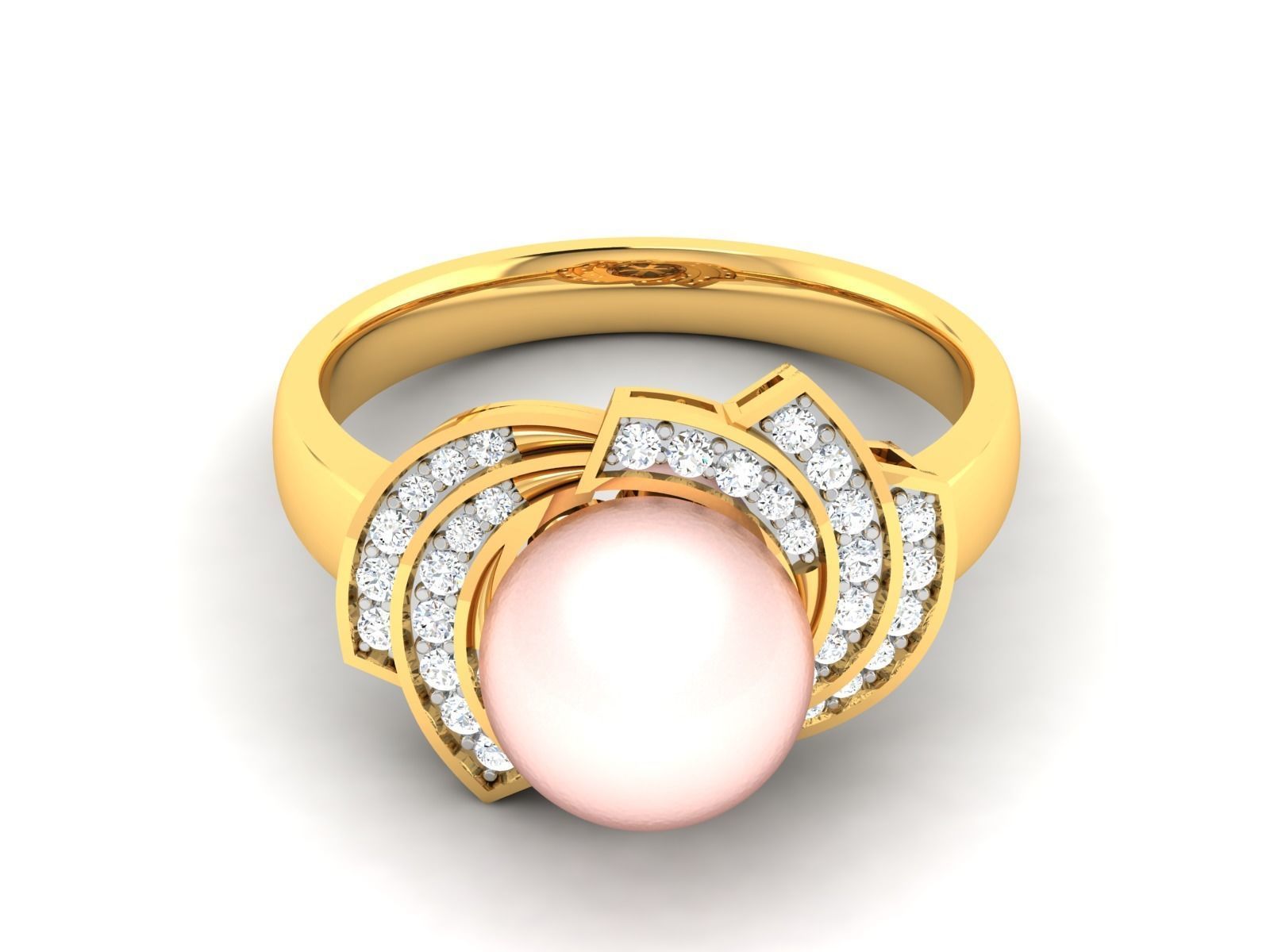 Women Pearl Ring 3dm render details 3D print model_41