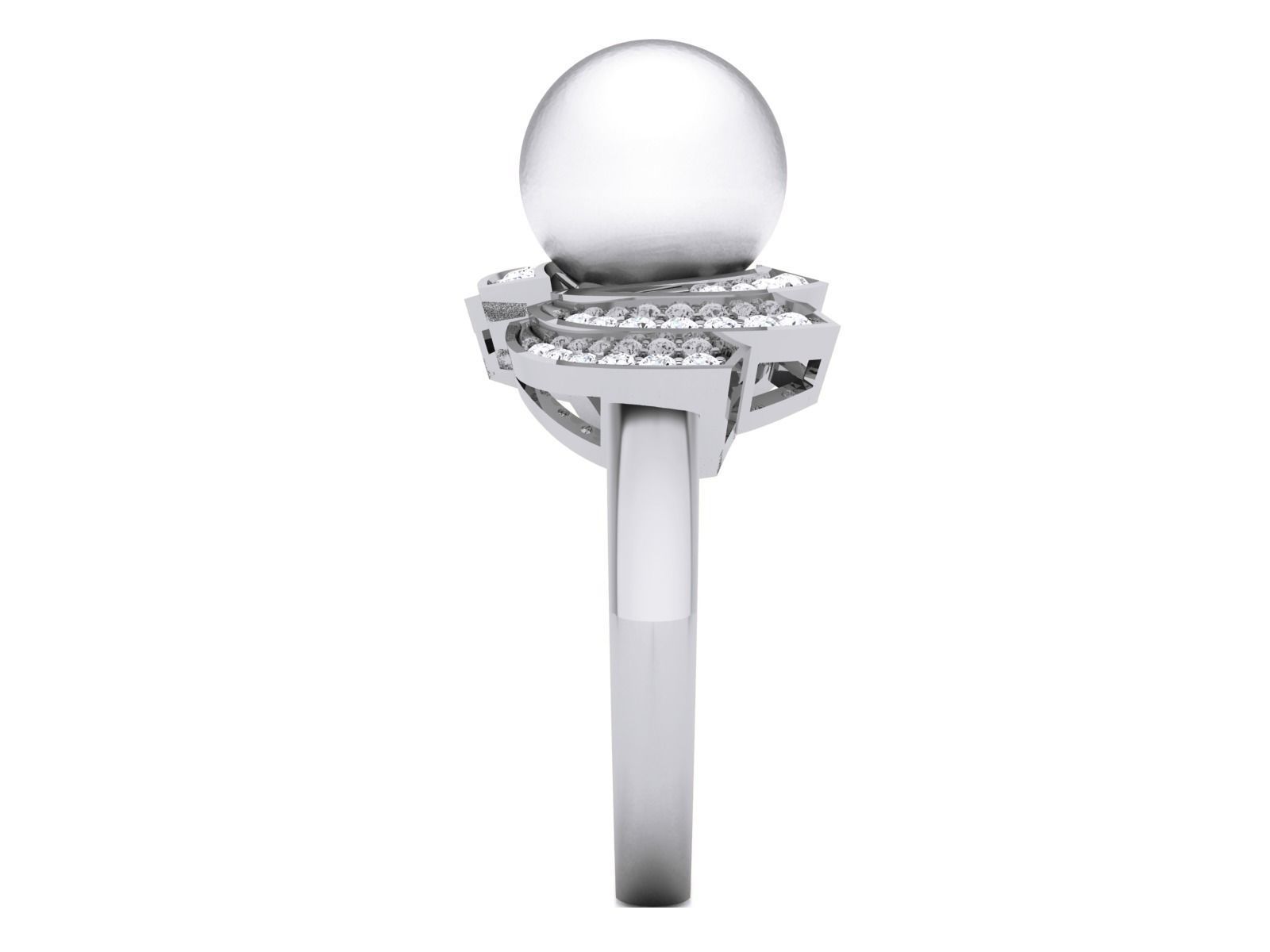 Women Pearl Ring 3dm render details 3D print model_34
