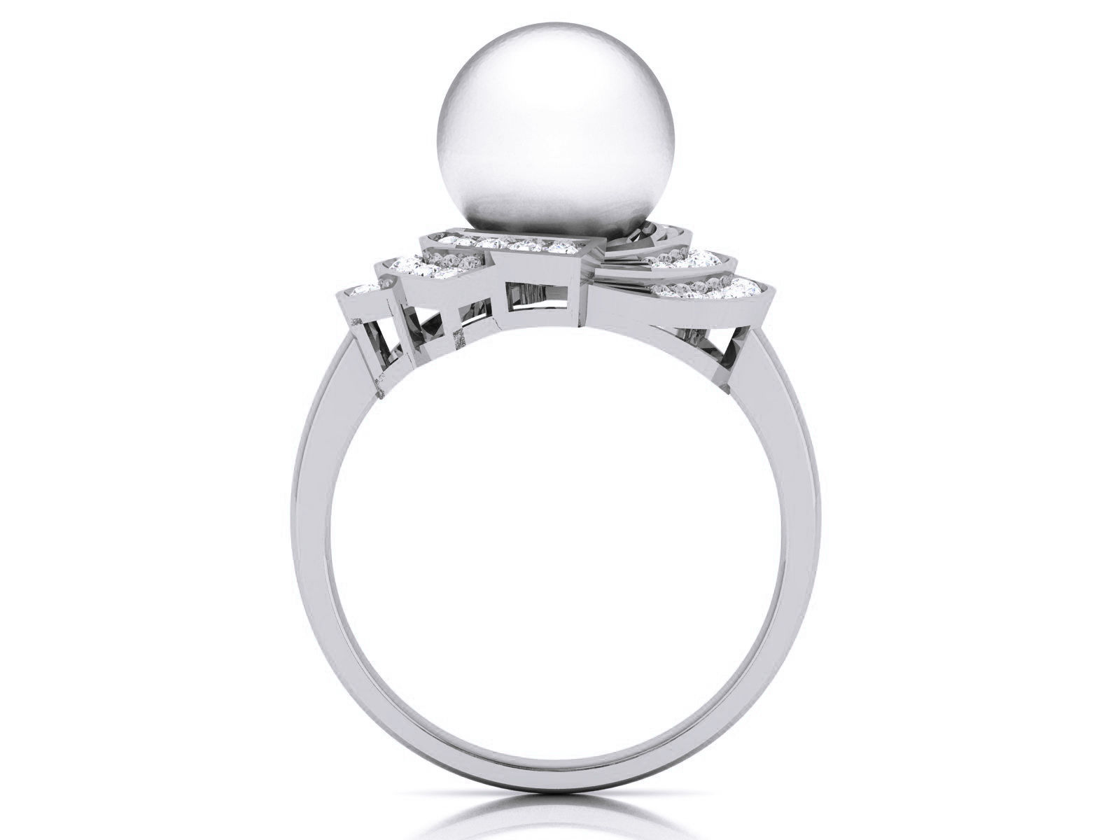 Women Pearl Ring 3dm render details 3D print model_25