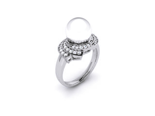 Women Pearl Ring 3dm render details 3D print model_2