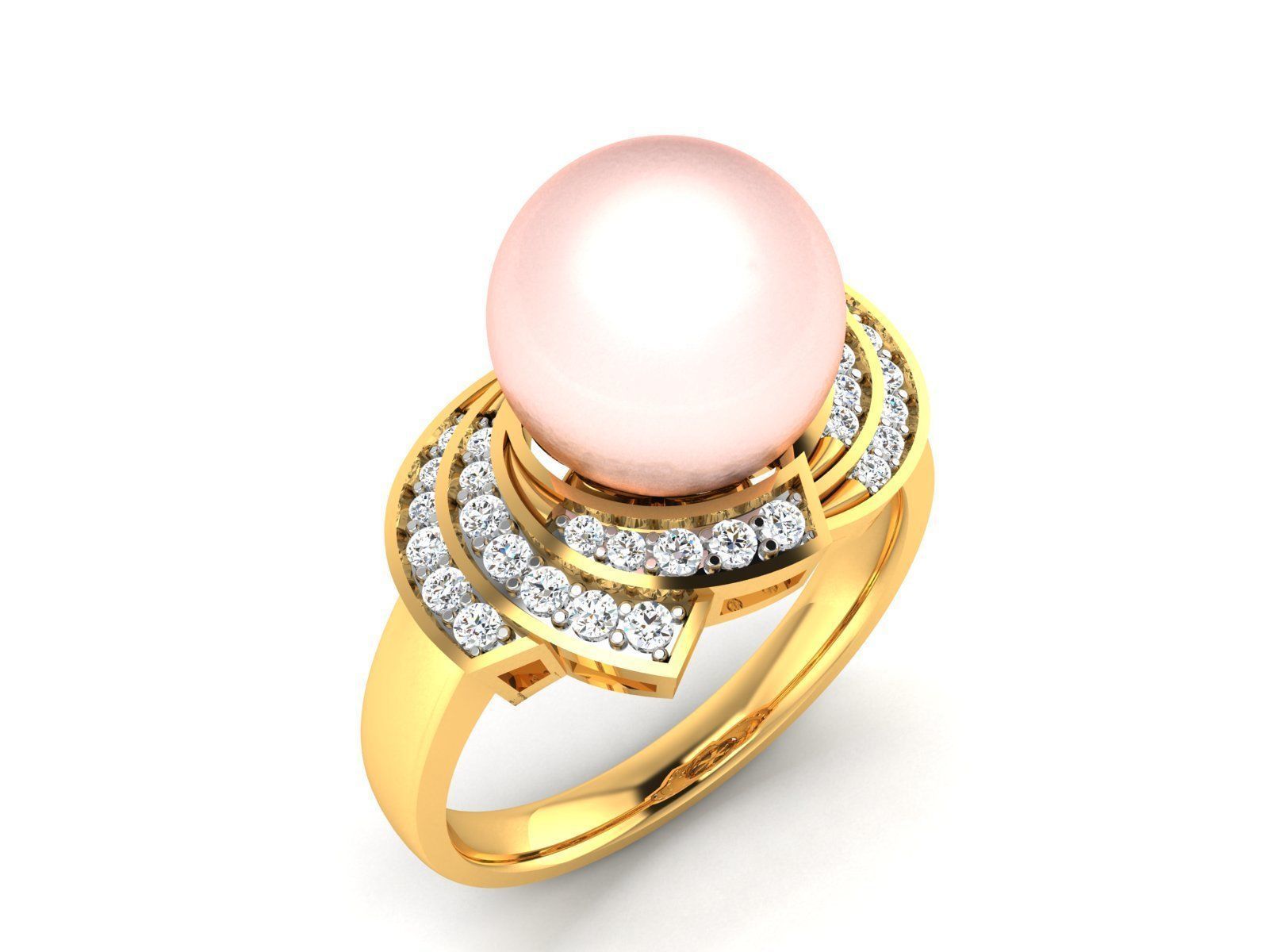 Women Pearl Ring 3dm render details 3D print model_18