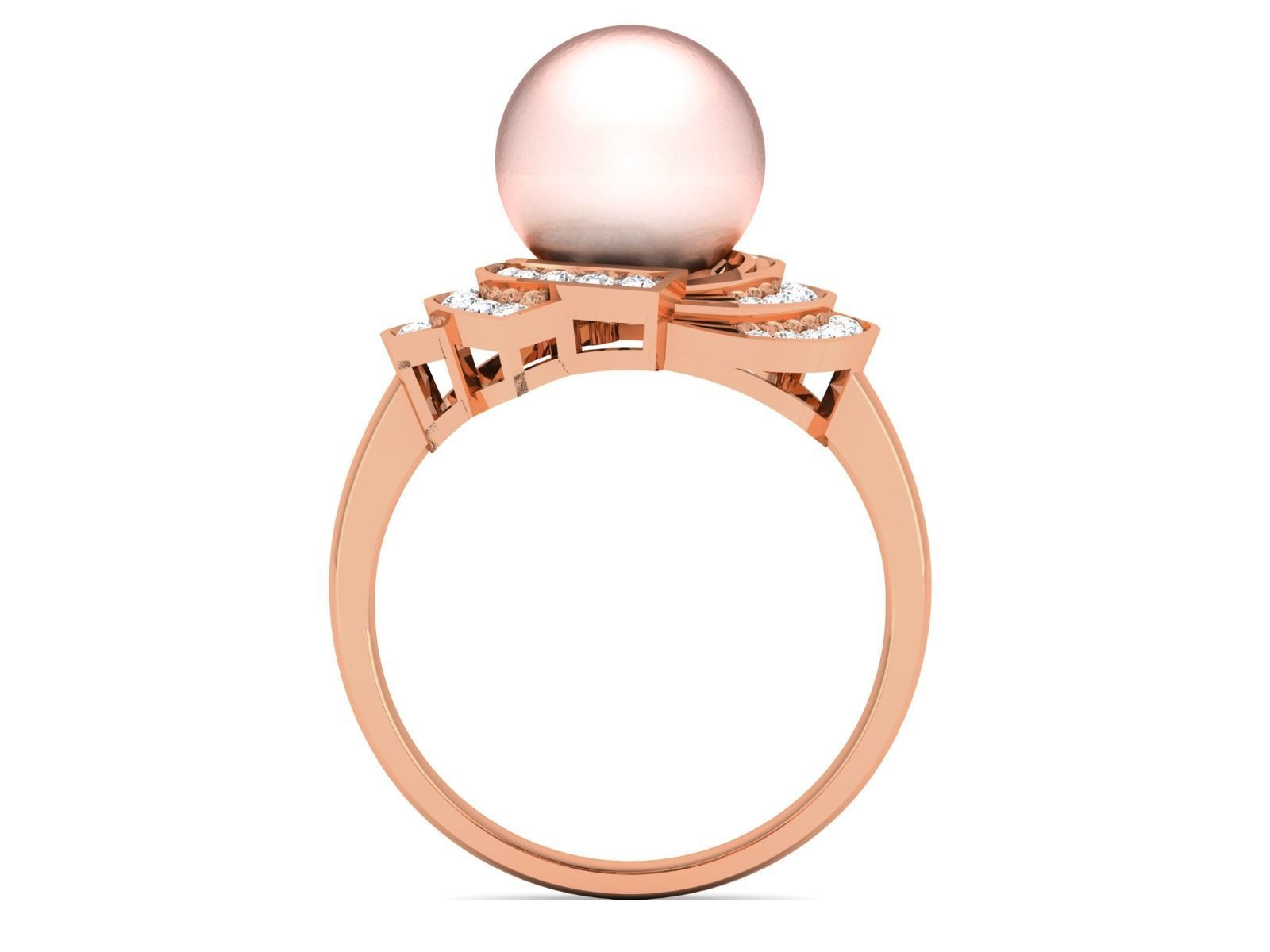 Women Pearl Ring 3dm render details 3D print model_29