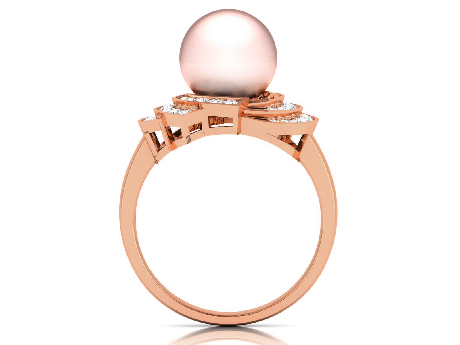 Women Pearl Ring 3dm render details 3D print model_26