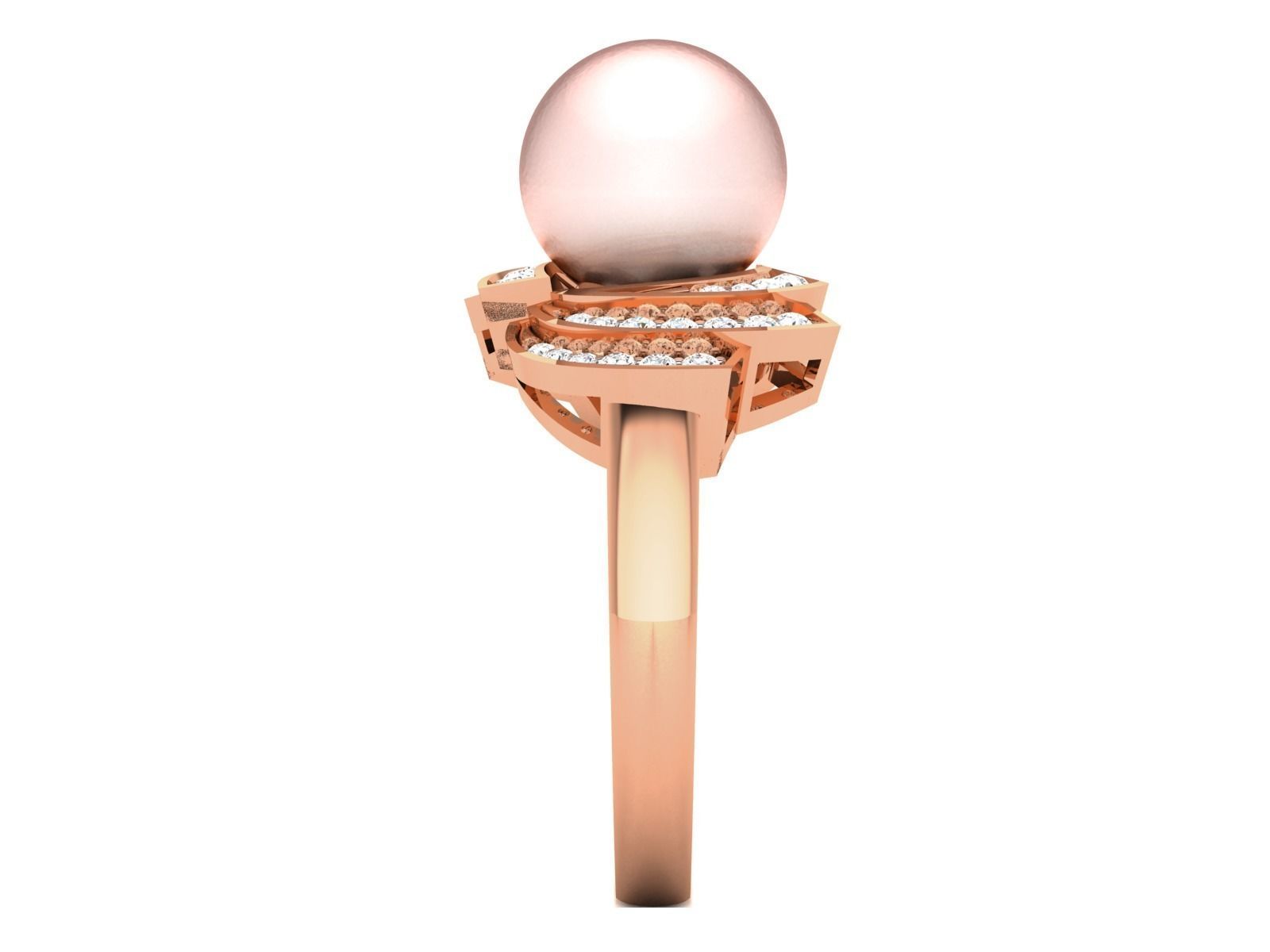 Women Pearl Ring 3dm render details 3D print model_35