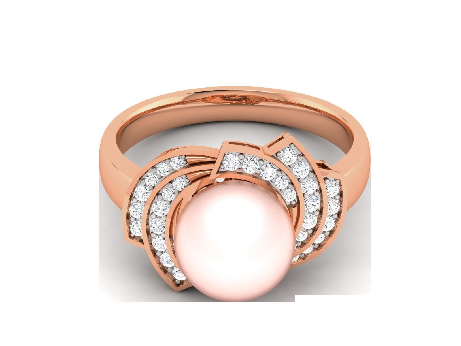 Women Pearl Ring 3dm render details 3D print model_40