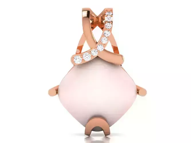 Women pearl pendant 3dm render detail