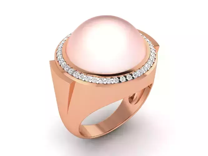 Pearl Ring 3dm render details 3D print model