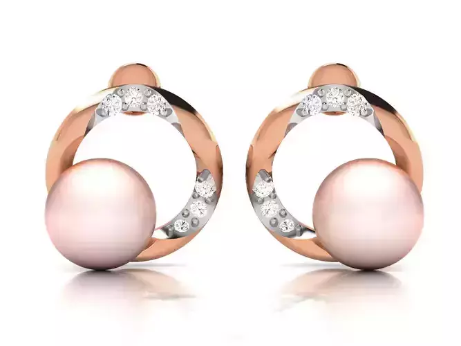 Pearl High Jewelry Diamond Earrings 3dm renders details