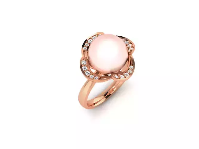Women Pearl Ring 3dm render details 3D print model