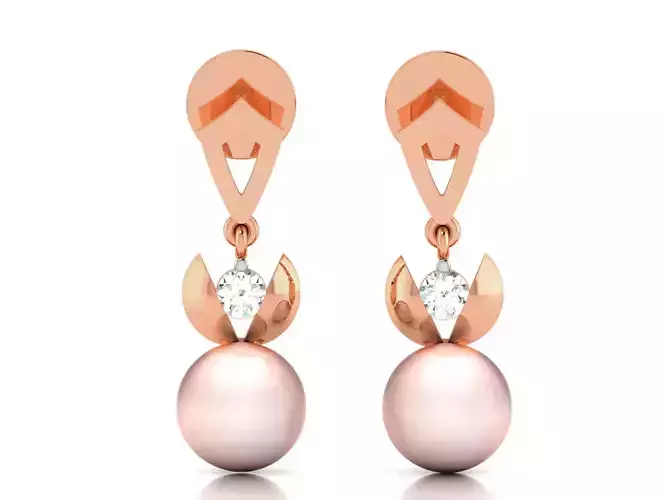 Pearl High Jewelry Diamond Earrings 3dm renders details