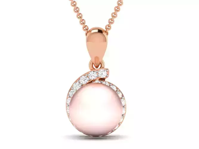 Women pearl pendant 3dm render detail
