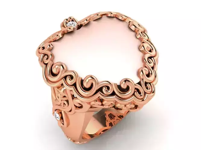 Women Pearl Ring 3dm render details 3D print model