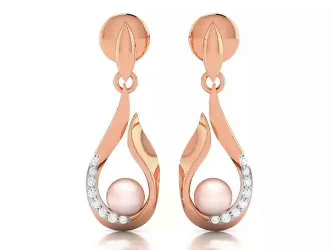 Pearl High Jewelry Diamond Earrings 3dm renders details