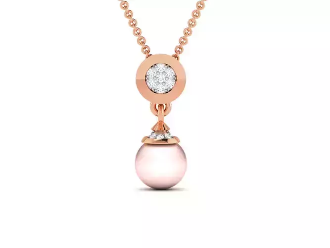 Women pearl pendant 3dm render detail