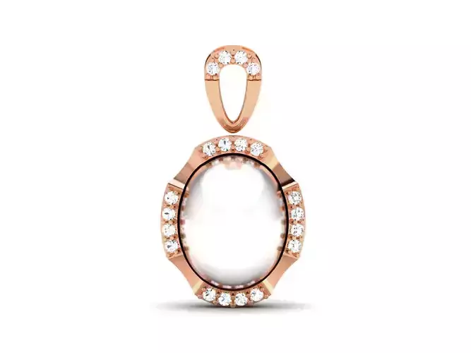 Women pearl pendant 3dm render detail