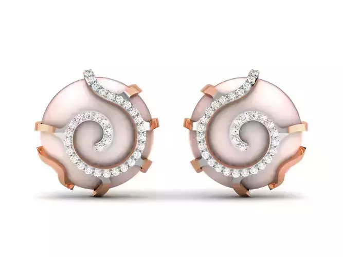 Pearl High Jewelry Diamond Earrings 3dm renders details