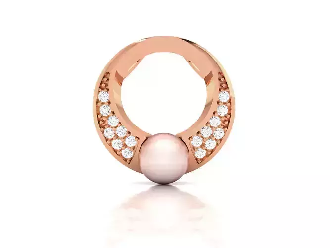 Women pearl pendant 3dm render detail